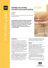 Modelling and controlling interstitial condensation in buildings  <B> (Downloadable version)</B>