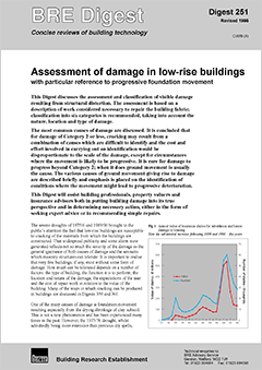 Assessment of damage in low-rise buildings, with particular reference to progressive foundation movement. Revised 1995<BR>(DG 251) <B>DOWNLOAD</B>