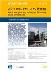 Ventilation rate measurement: New tracer gases and techniques for healthy indoor environments <b> Downloadable Version </b>