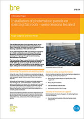 Installation of photovoltaic panels on existing flat roofs - some lessons learned (IP 8/14)
