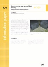 Aircrete tongue and grooved block masonry - performance evaluation and guidance.
