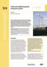 Small scale, building integrated, wind power systems <B>Downloadable version</B>