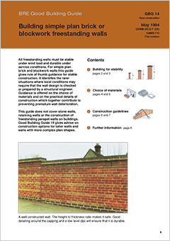Building simple plan brick or blockwork freestanding walls<br>(GG 14) <b>DOWNLOAD</b>