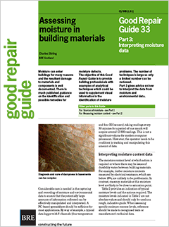 Assessing moisture in building materials. Part 3: Interpreting moisture data  <B>DOWNLOAD</B>