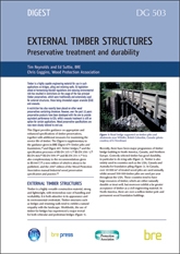 External timber structures: preservative treatment and durability (DG 503)