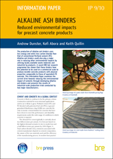 Alkaline ash binders<br>Reduced environmental impacts for precast concrete products