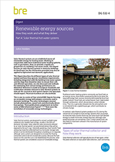 Renewable energy sources: how they work and what they deliver: Part 4: Solar thermal hot water systems (DG 532/4) DOWNLOAD