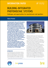 Building-integrated photovoltaic systems: Challenges and opportunities for manufacturers and specifiers