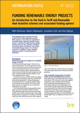 Funding renewable energy projects: An introduction to the Feed-In Tariff and Renewable Heat Incentive schemes and associated funding options