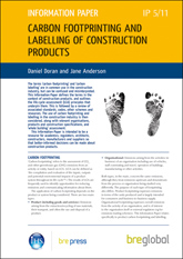 Carbon footprinting and labelling of construction products <b> Downloadable Version </b>