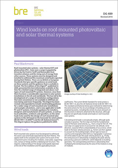 Wind loads on roof-mounted photovoltaic and solar thermal systems (DG 489 revised 2014)